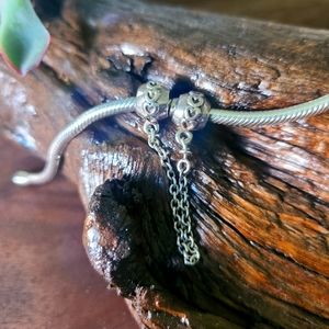 Authentic Pandora Heart Safety Chain Charm